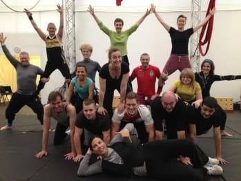 Robert Barrett training at Circus School for the opening ceremony at London 2012 Paralympics