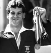 Tony Griffin with his winning medals at the 1984 New York Games