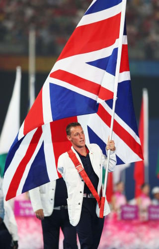 Danny Crates, flag bearer at the Beijing 2008 Paralympic Games opening ceremony
