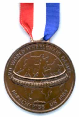 Bronze medal from the 1984 Stoke Mandeville Games