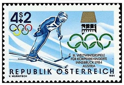 Innsbruck 1984 Paralympic Winter Games commemorative stamp