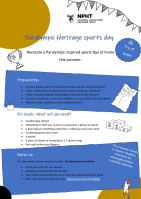 Activity resources for Paralympic Heritage Sports Day from home