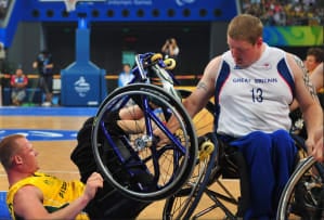 Peter Finbow competing in Wheelchair Basketball