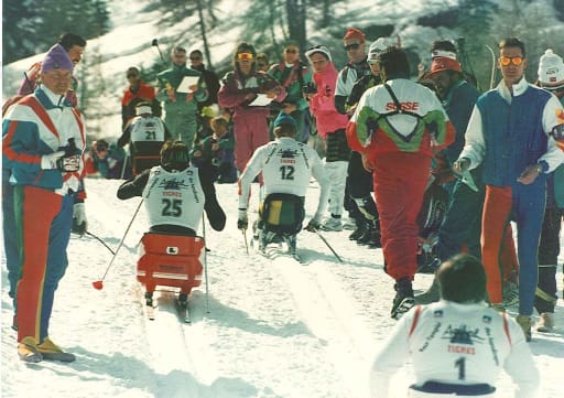 Skiers competing at the 1992 Tignes-Albertville Paralympics