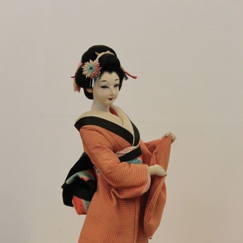 Geisha Doll presented to Caz Walton for winning the Womens Wheelchair Dash at the Tokyo 1964 Games