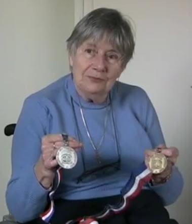 Val Williamson with her medals from the Arnhem Games in 1980