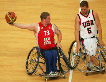 Peter Finbow competing in Wheelchair Basketball