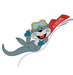 Illustration of the mascot, Otto the Otter, for the Salt Lake City 2002 Winter Paralympics