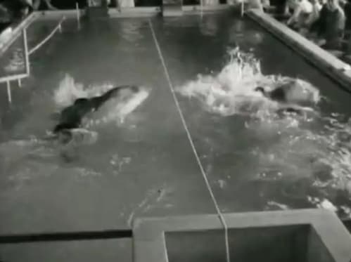 Competition at Stoke Mandeville pool 1955