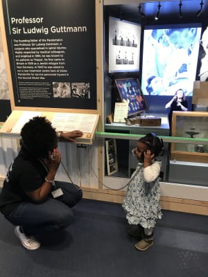 Mum and young daughter visiting the Heritage Centre