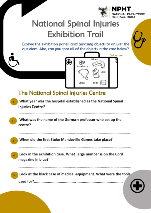 Family trail for the exhibition displays at the National Spinal Injuries Centre